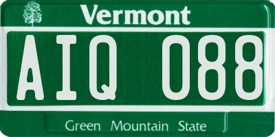 VT license plate AIQ088