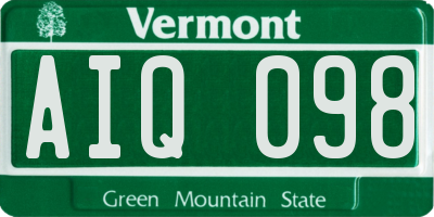 VT license plate AIQ098
