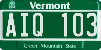 VT license plate AIQ103