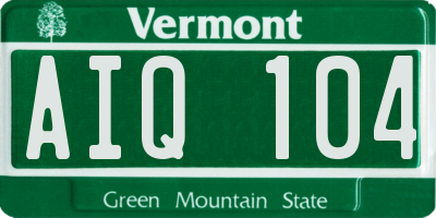 VT license plate AIQ104