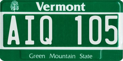 VT license plate AIQ105