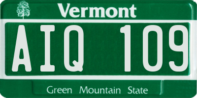VT license plate AIQ109