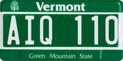 VT license plate AIQ110