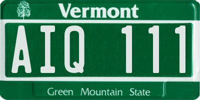 VT license plate AIQ111