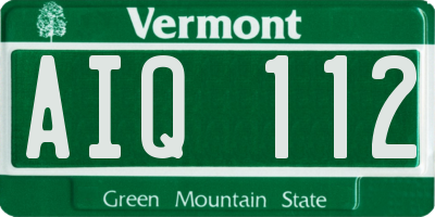 VT license plate AIQ112