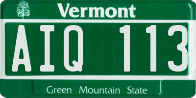 VT license plate AIQ113