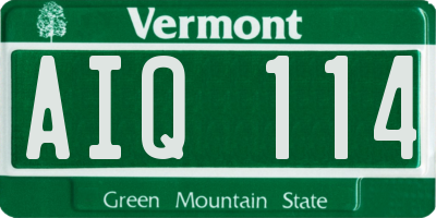 VT license plate AIQ114