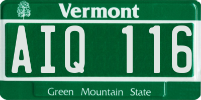 VT license plate AIQ116
