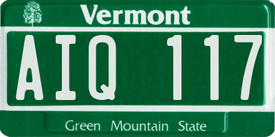 VT license plate AIQ117