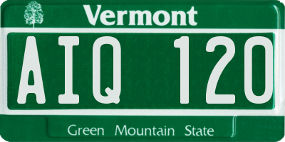VT license plate AIQ120