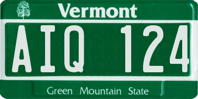 VT license plate AIQ124