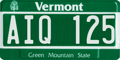 VT license plate AIQ125