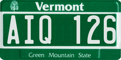 VT license plate AIQ126