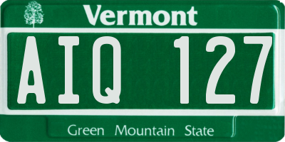 VT license plate AIQ127