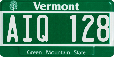 VT license plate AIQ128