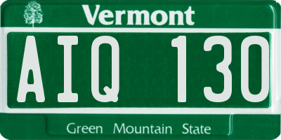 VT license plate AIQ130