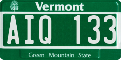 VT license plate AIQ133