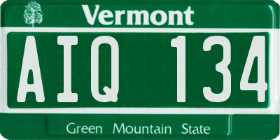 VT license plate AIQ134