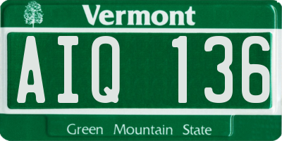 VT license plate AIQ136