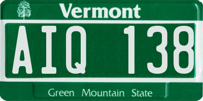 VT license plate AIQ138