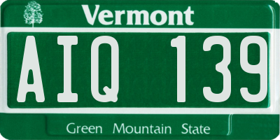 VT license plate AIQ139