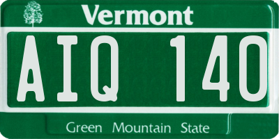 VT license plate AIQ140