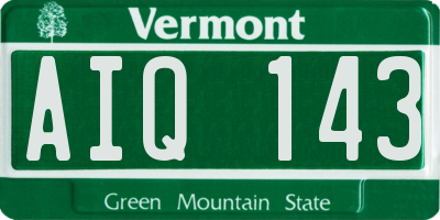 VT license plate AIQ143