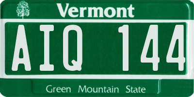 VT license plate AIQ144