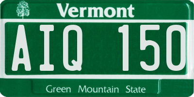 VT license plate AIQ150