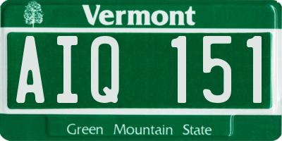 VT license plate AIQ151