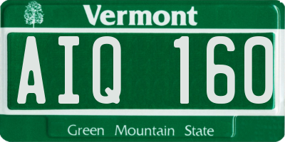 VT license plate AIQ160