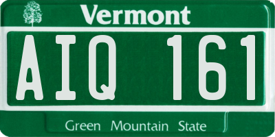 VT license plate AIQ161