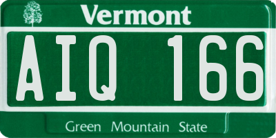 VT license plate AIQ166