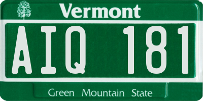 VT license plate AIQ181