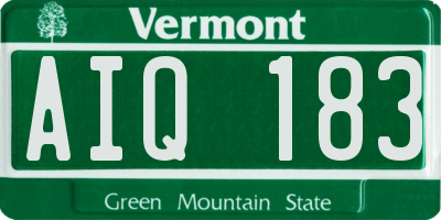 VT license plate AIQ183