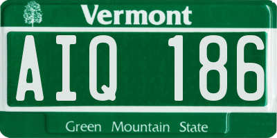 VT license plate AIQ186