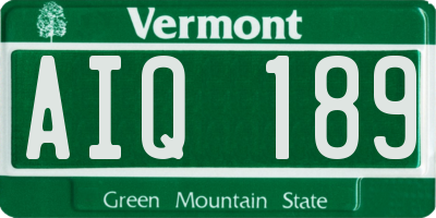 VT license plate AIQ189