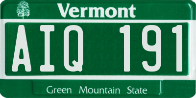 VT license plate AIQ191