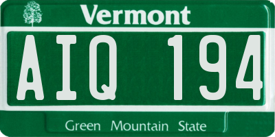 VT license plate AIQ194
