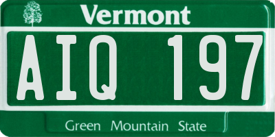 VT license plate AIQ197