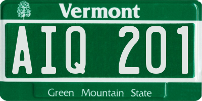 VT license plate AIQ201