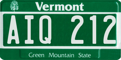 VT license plate AIQ212