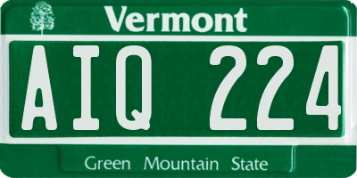 VT license plate AIQ224