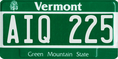VT license plate AIQ225