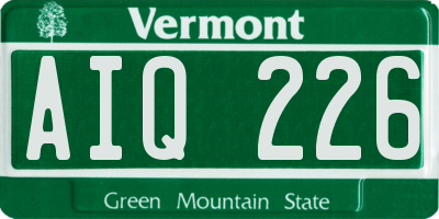 VT license plate AIQ226