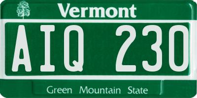 VT license plate AIQ230