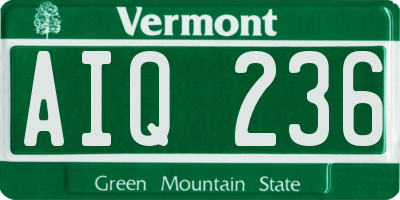 VT license plate AIQ236
