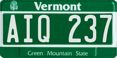 VT license plate AIQ237