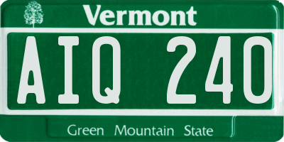 VT license plate AIQ240