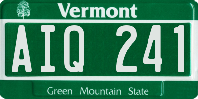 VT license plate AIQ241